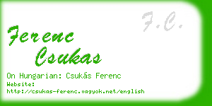 ferenc csukas business card