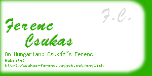 ferenc csukas business card